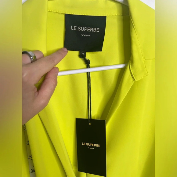 Le Superbe - Lime Tie Front Blouse Top - NWT XS - Picture 3 of 7